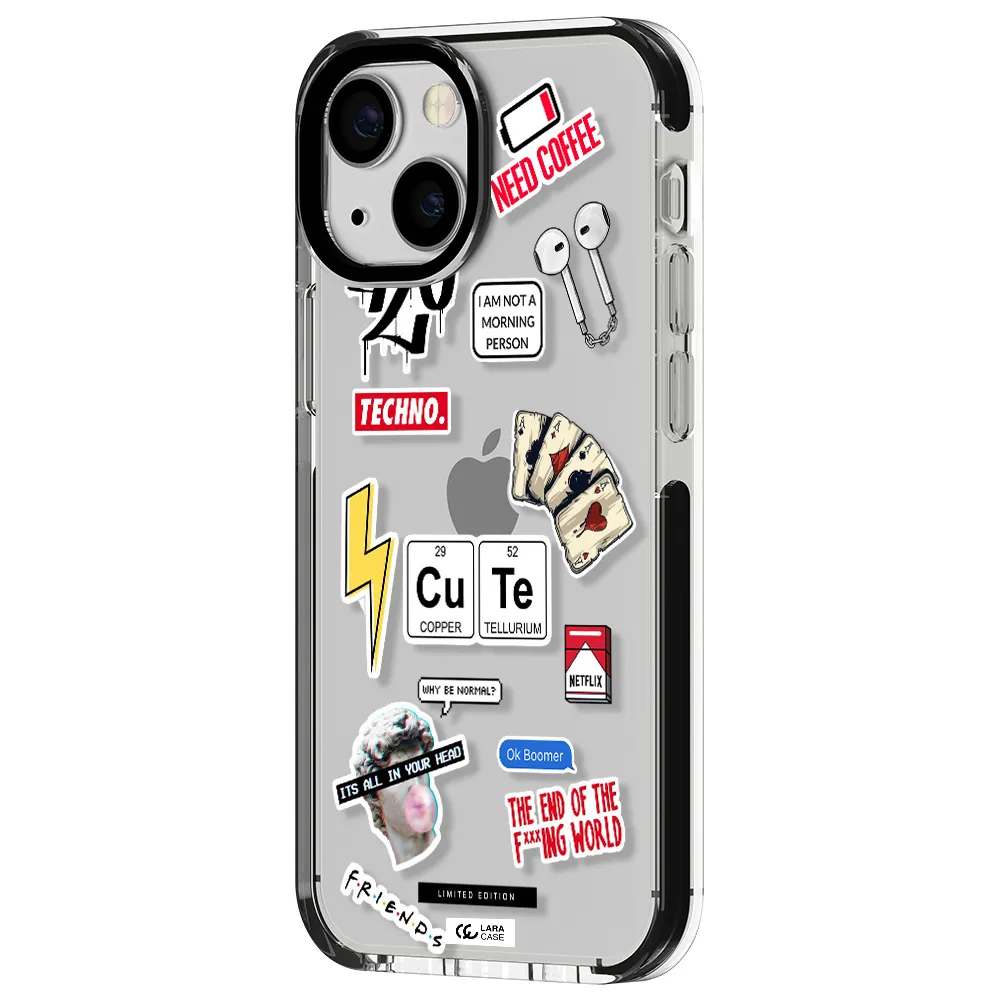 Cute Apple iPhone 13 mini impact black border Case