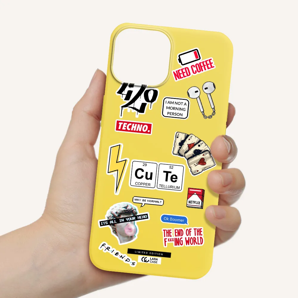 Cute Apple iPhone 13 mini Silicone canary yellow Case