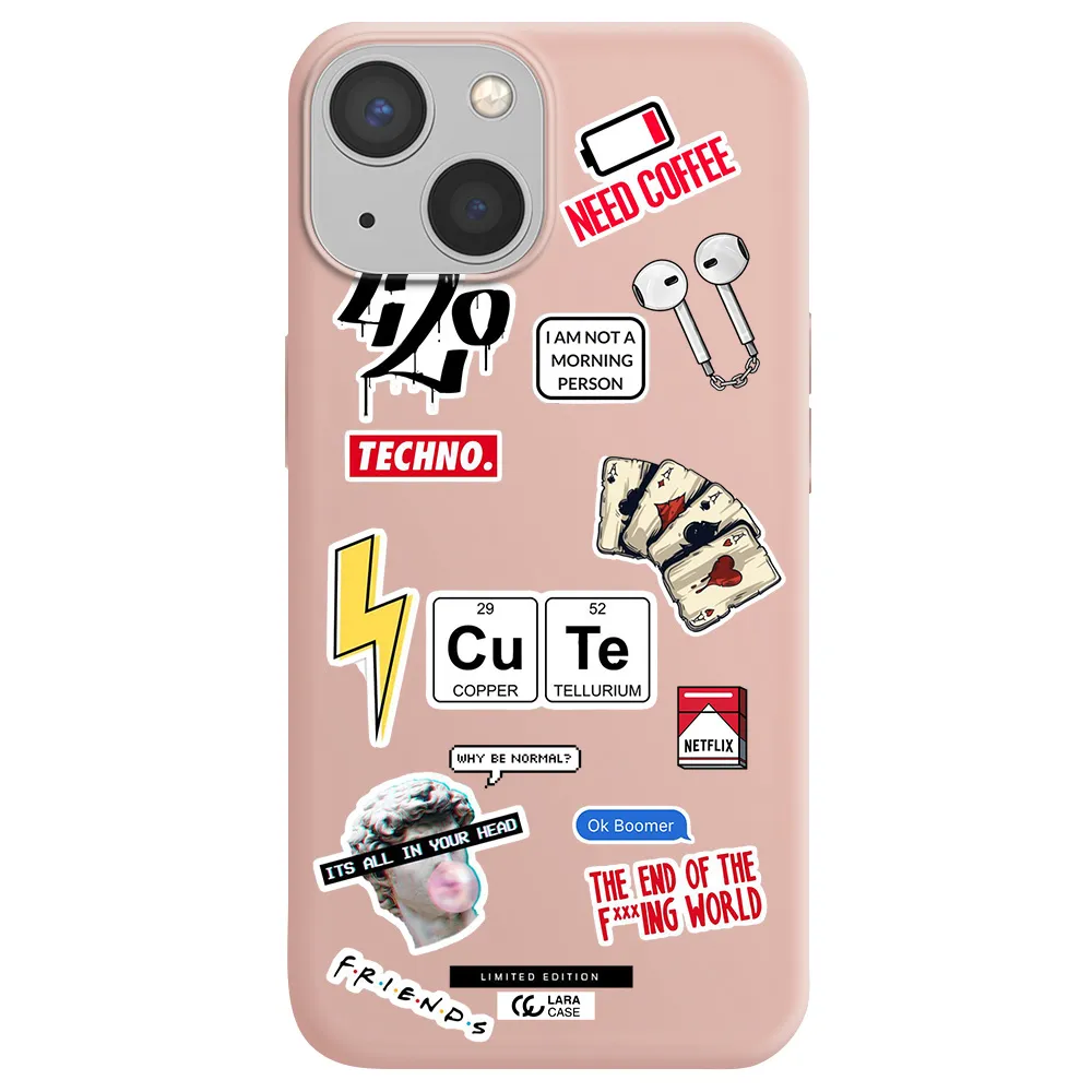 Cute Apple iPhone 13 mini Silicone pastel pink Case