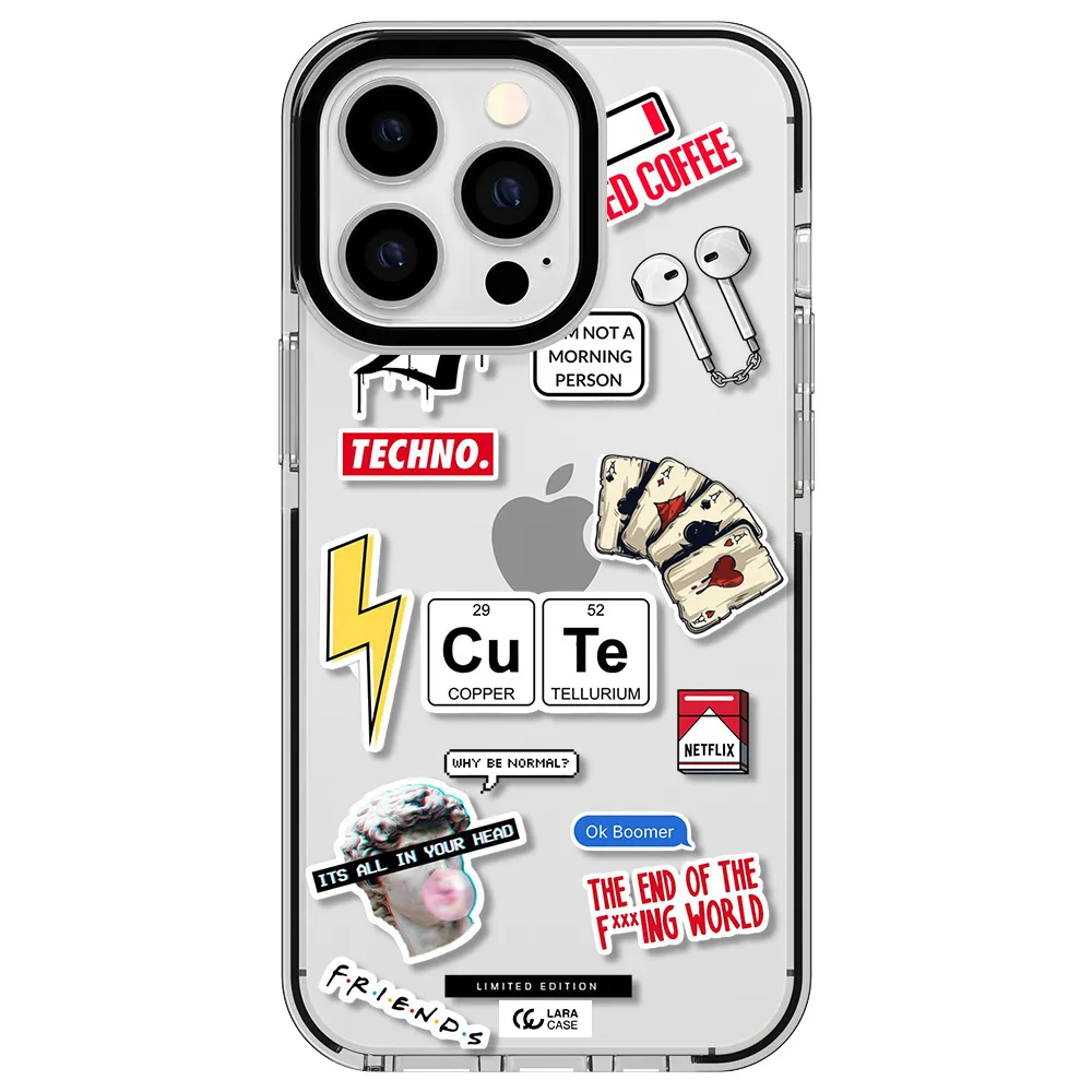 Cute Apple iPhone 13 Pro impact black border Case