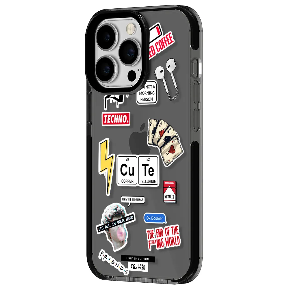 Cute Apple iPhone 13 Pro impact Smoke Black Case
