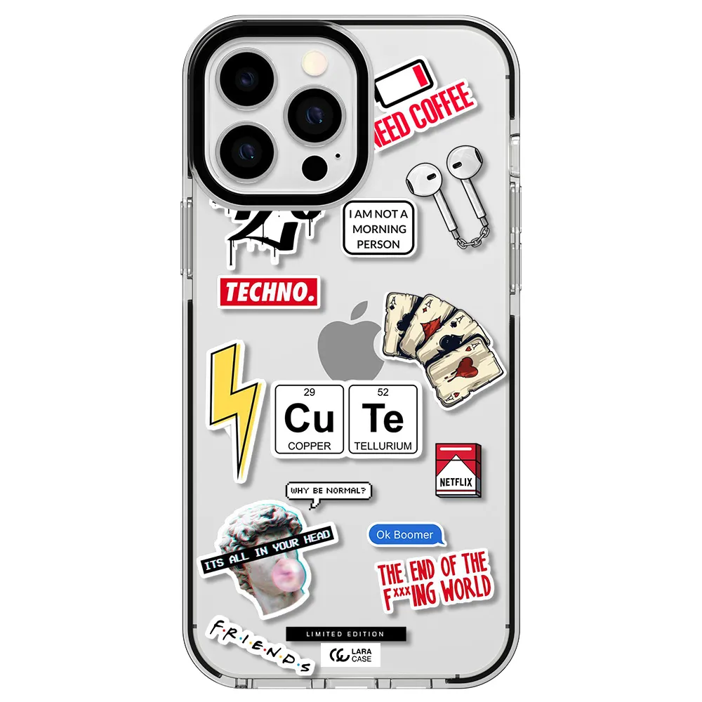 Cute Apple iPhone 13 Pro Max impact black border Case
