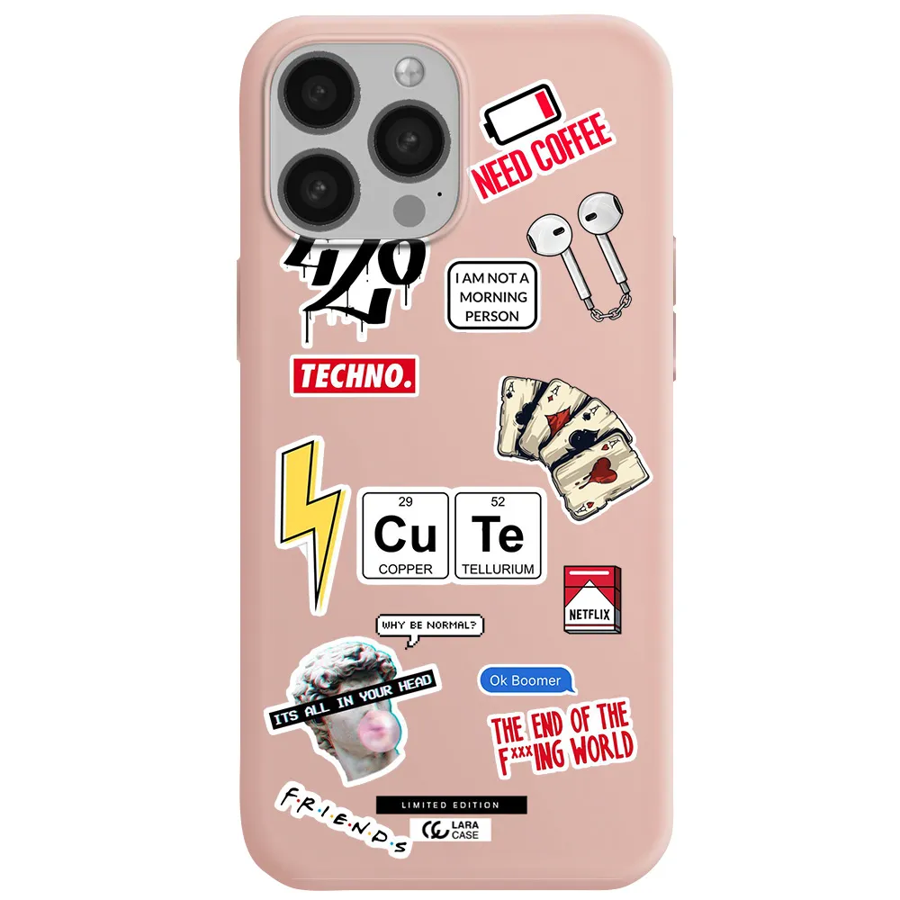 Cute Apple iPhone 13 Pro Max Silicone pastel pink Case