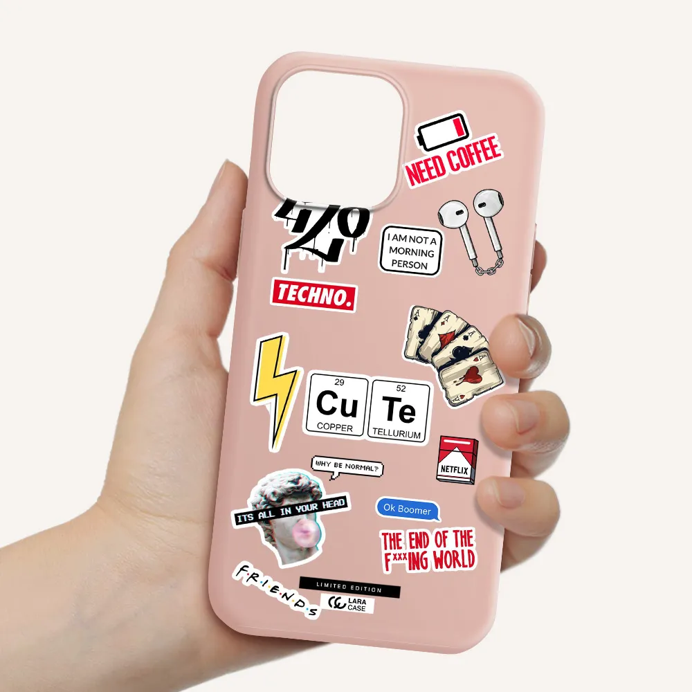 Cute Apple iPhone 13 Pro Max Silicone pastel pink Case