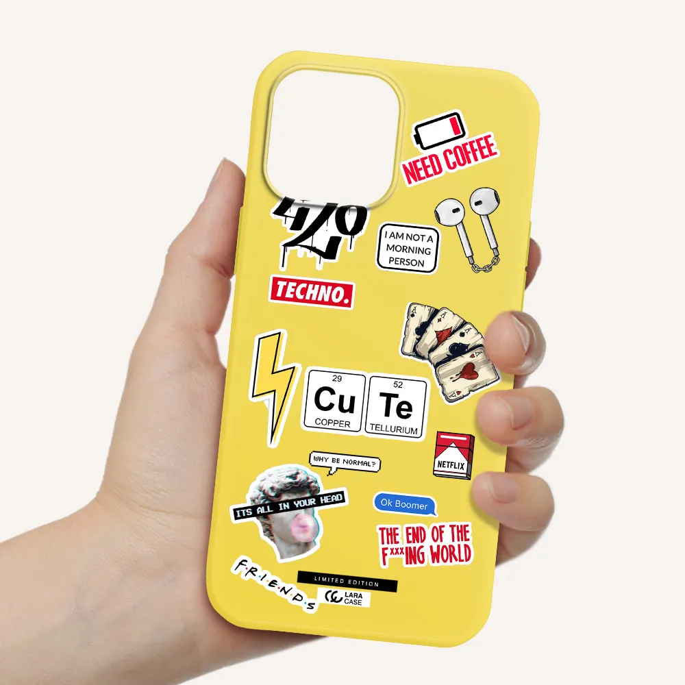 Cute Apple iPhone 13 Pro Silicone canary yellow Case