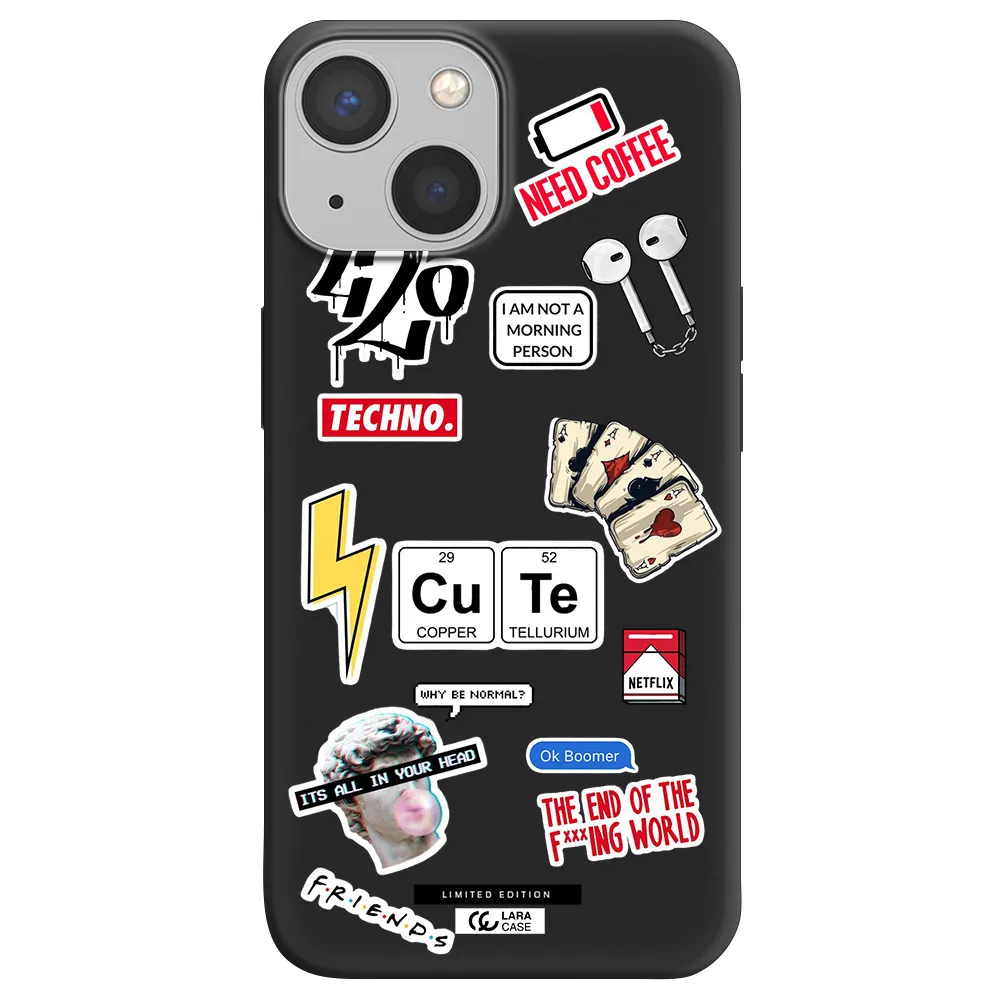 Cute Apple iPhone 13 Silicone black Case