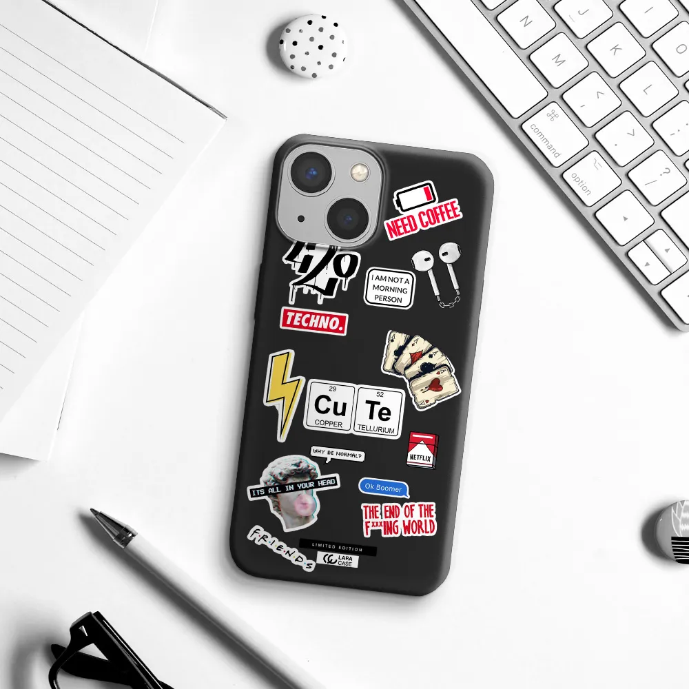 Cute Apple iPhone 13 Silicone black Case