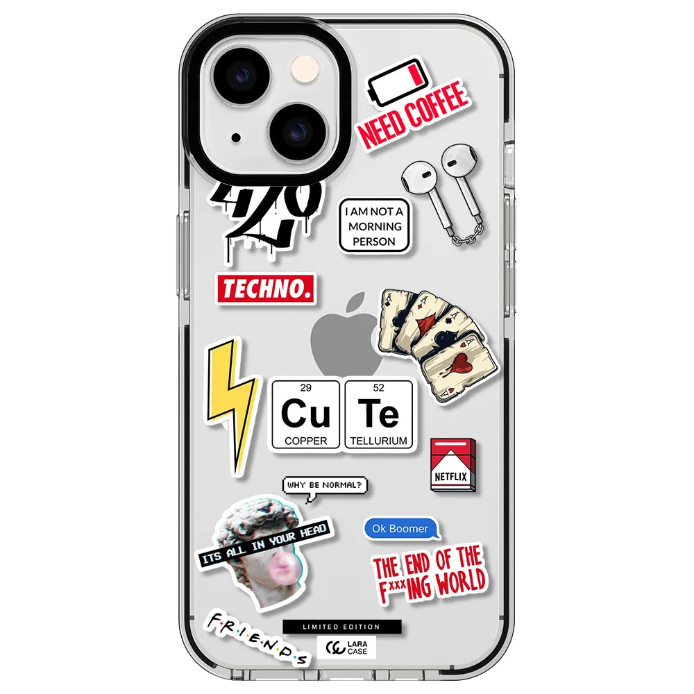 Cute Apple iPhone 14 impact black border Case