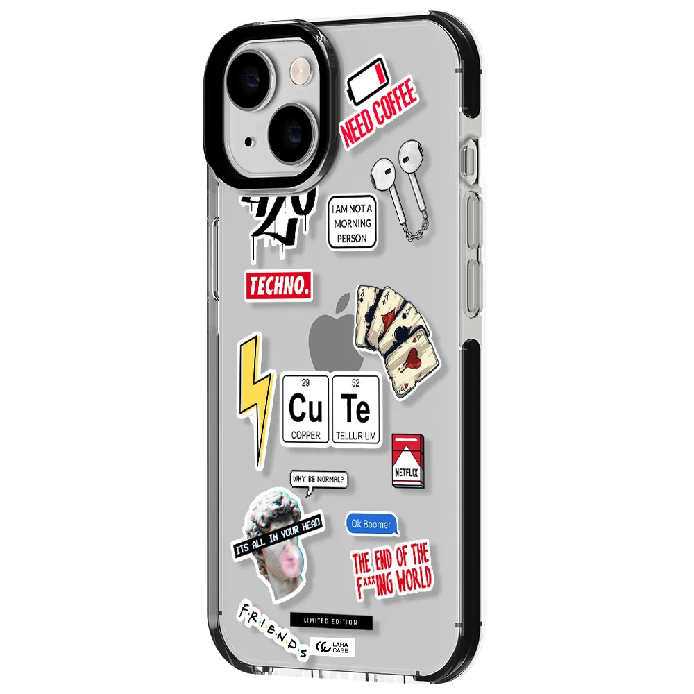 Cute Apple iPhone 14 impact black border Case