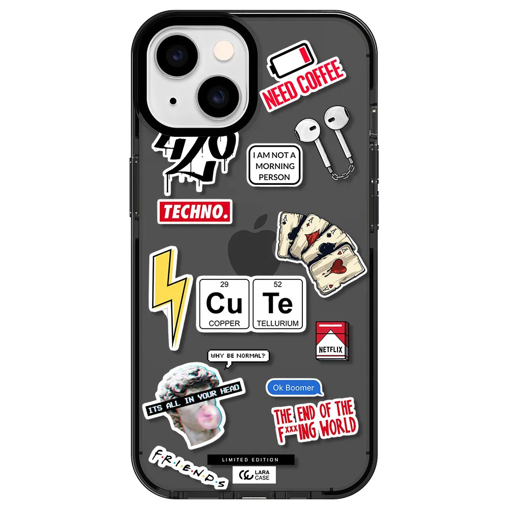 Cute Apple iPhone 14 impact Smoke Black Case