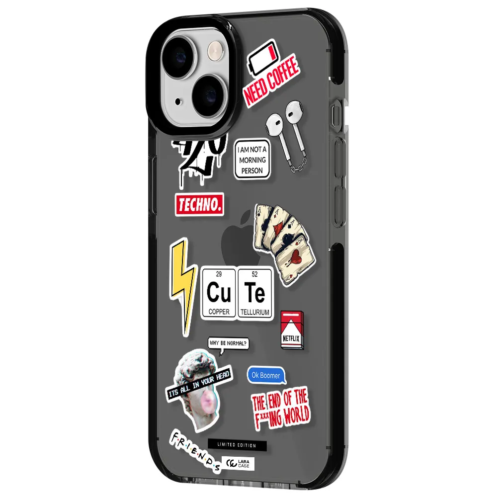 Cute Apple iPhone 14 impact Smoke Black Case