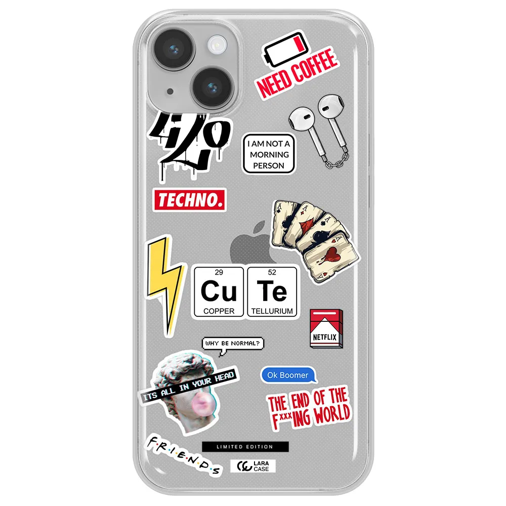 Cute Apple iPhone 14 plus Clear TPU Case