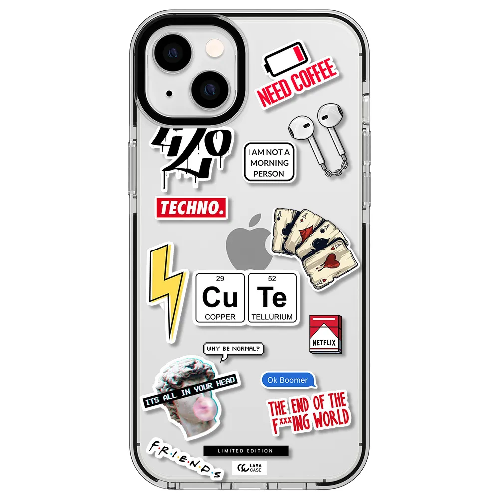 Cute Apple iPhone 14 plus impact black border Case
