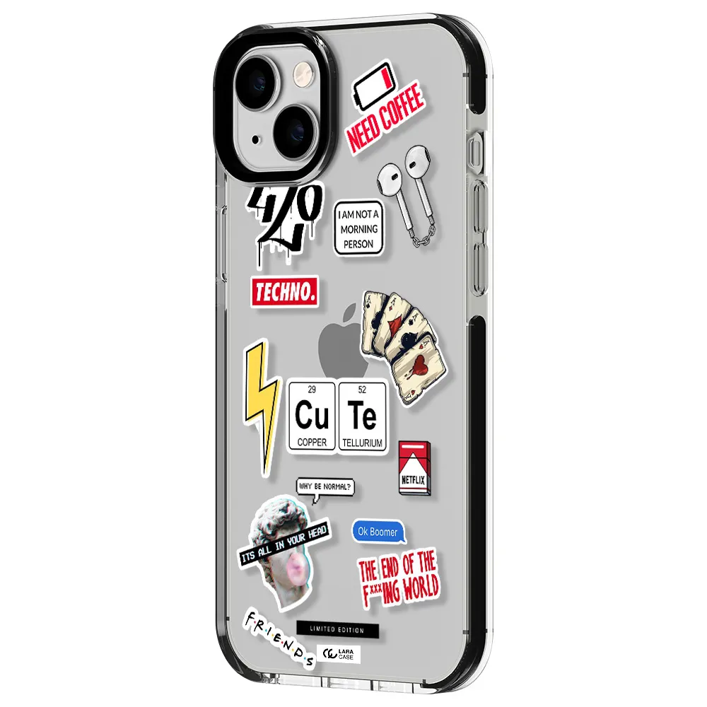 Cute Apple iPhone 14 plus impact black border Case