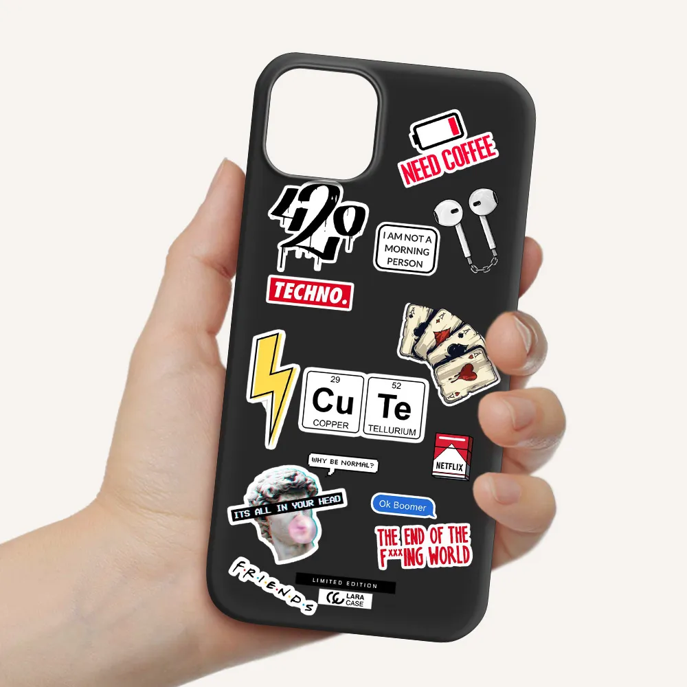 Cute Apple iPhone 14 plus Silicone black Case