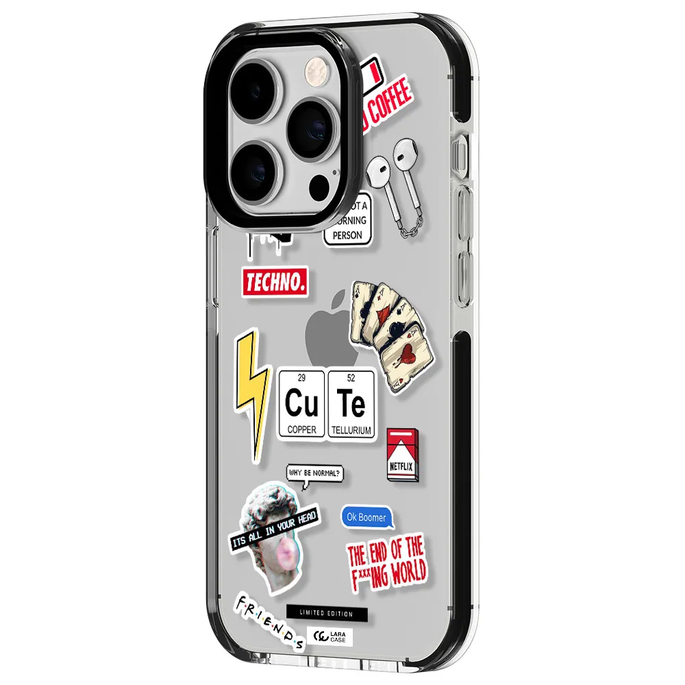 Cute Apple iPhone 14 pro impact black border Case