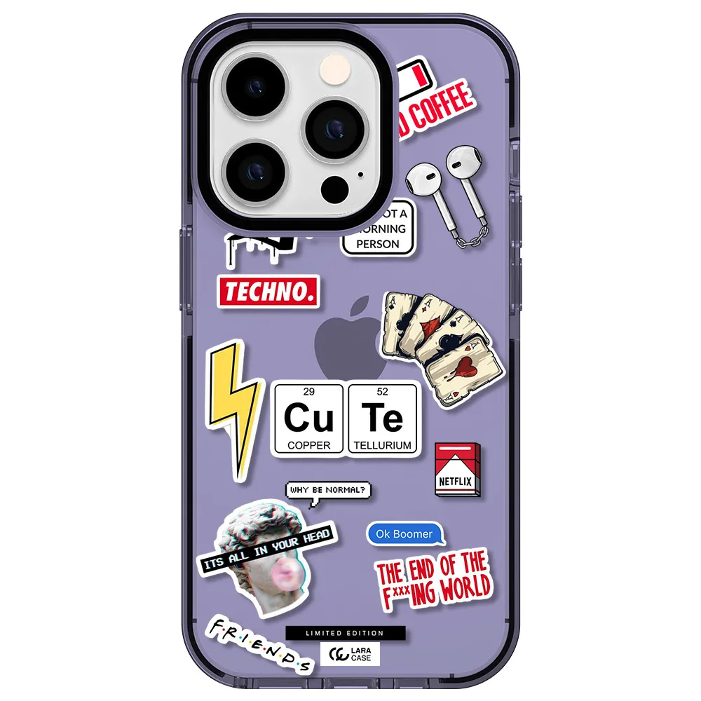 Cute Apple iPhone 14 pro impact Lilac Case