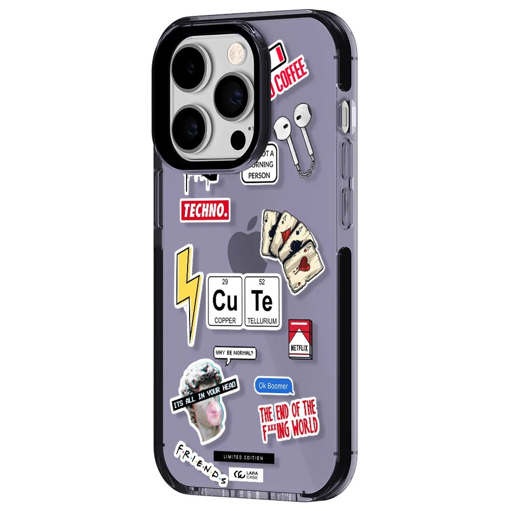 Cute Apple iPhone 14 pro impact Lilac Case