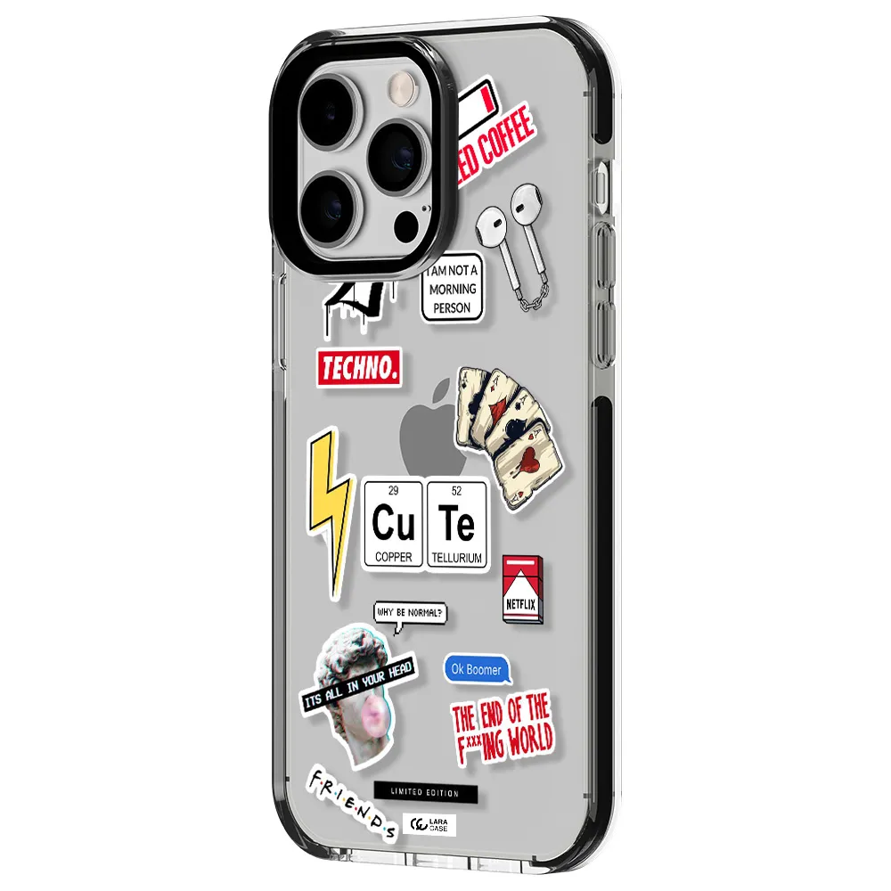 Cute Apple iPhone 14 pro max impact black border Case