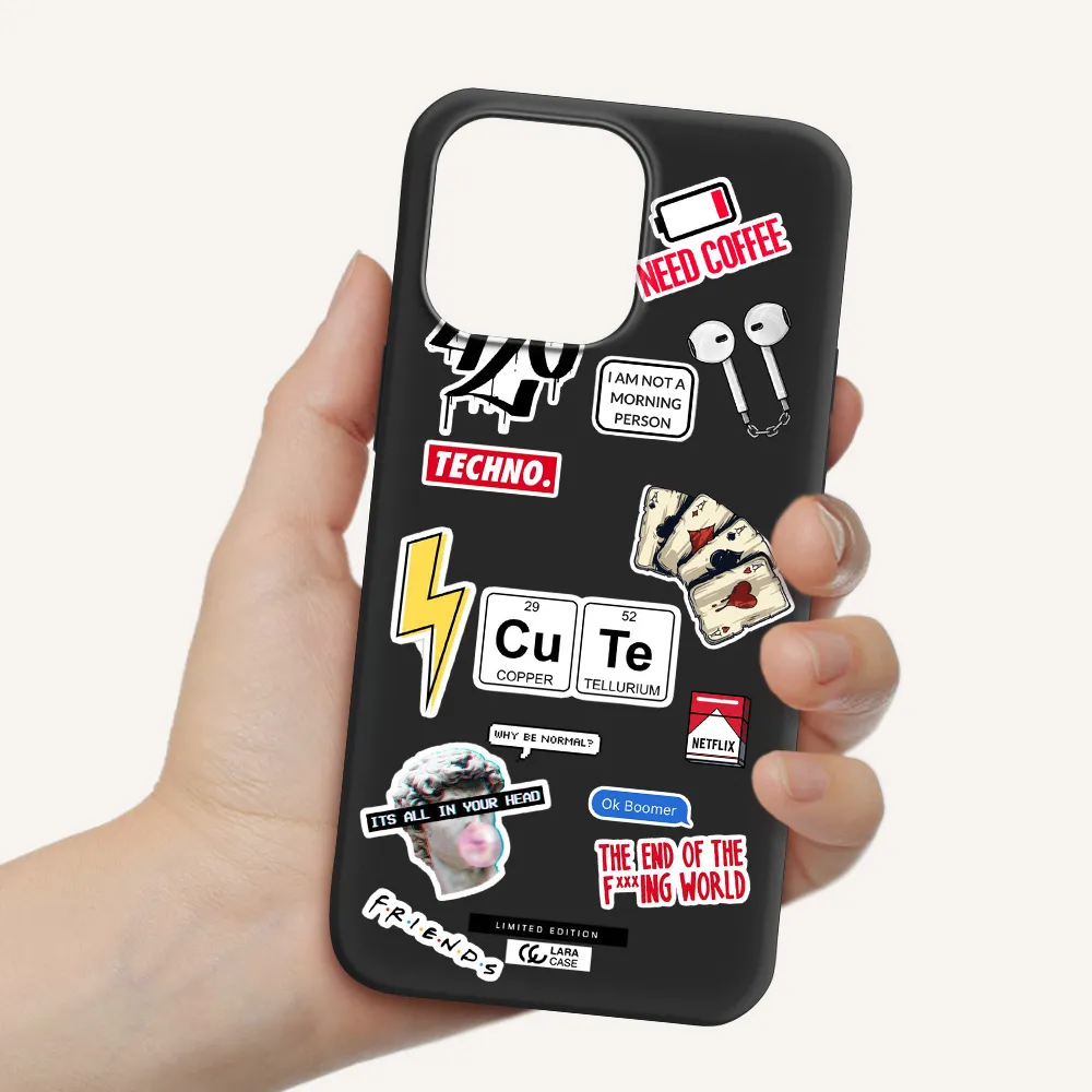 Cute Apple iPhone 14 pro max Silicone black Case