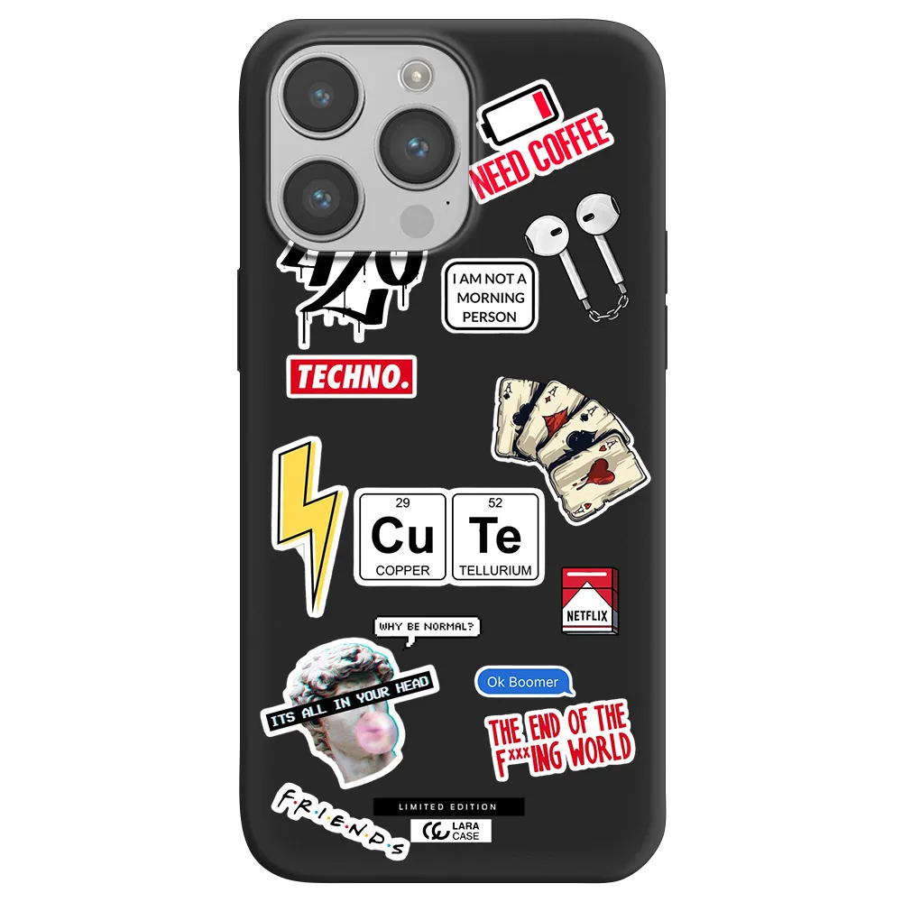 Cute Apple iPhone 14 pro Silicone black Case