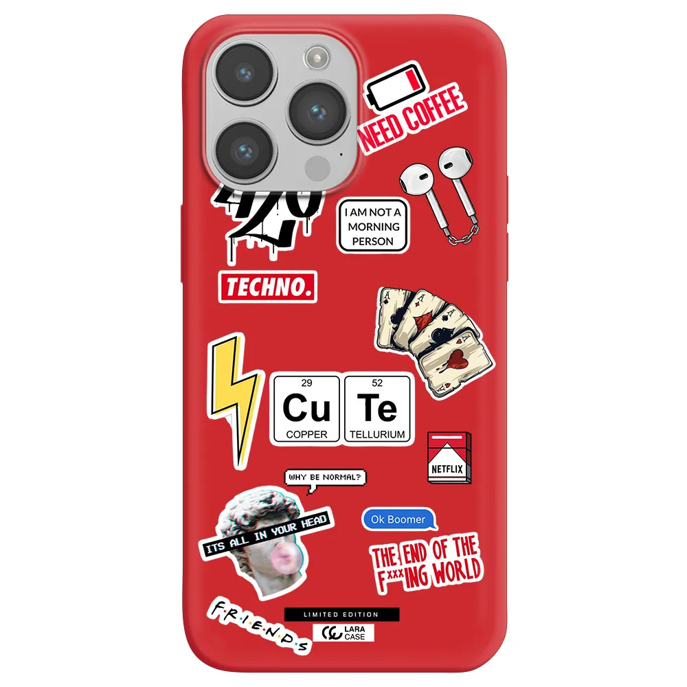 Cute Apple iPhone 14 pro Silicone Imperial Red Case
