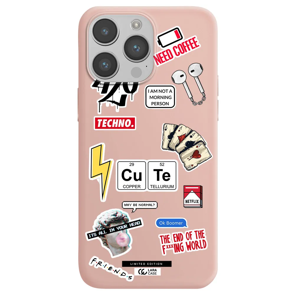 Cute Apple iPhone 14 pro Silicone pastel pink Case