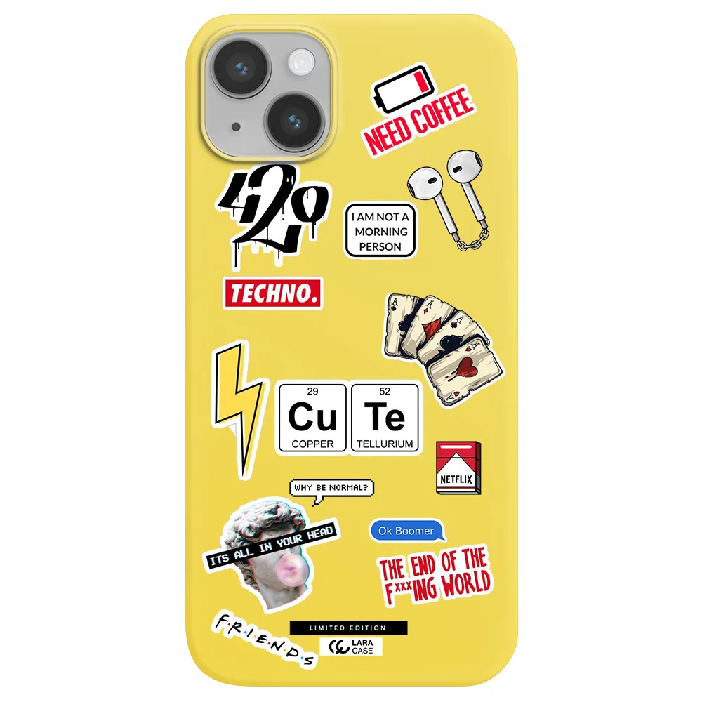 Cute Apple iPhone 14 Silicone canary yellow Case