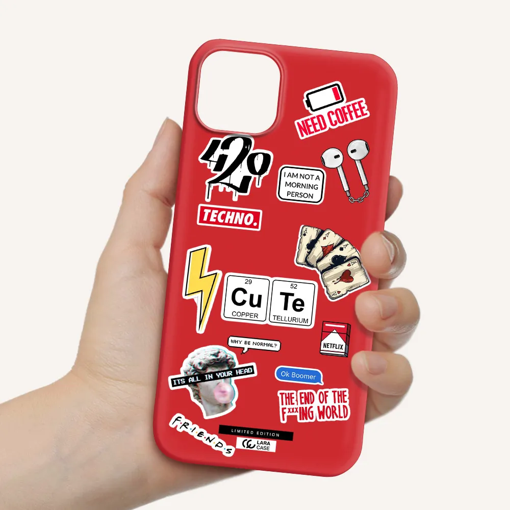 Cute Apple iPhone 14 Silicone Imperial Red Case