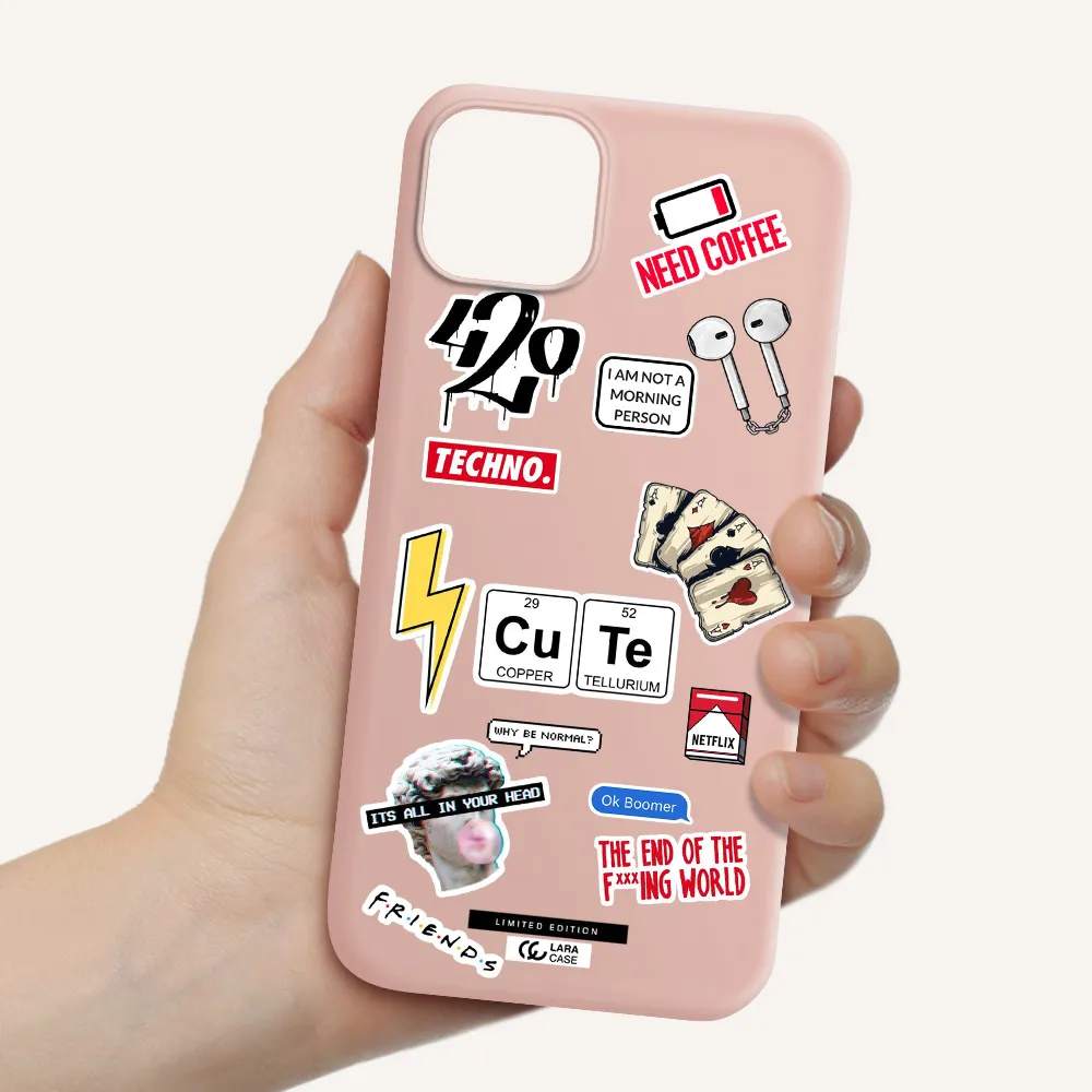 Cute Apple iPhone 14 Silicone pastel pink Case