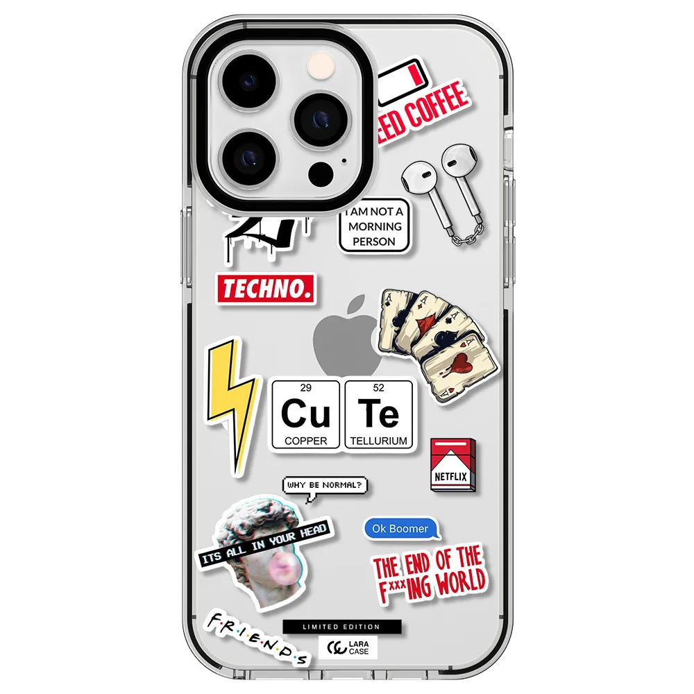 Cute Apple iPhone 15 Pro impact black border Case