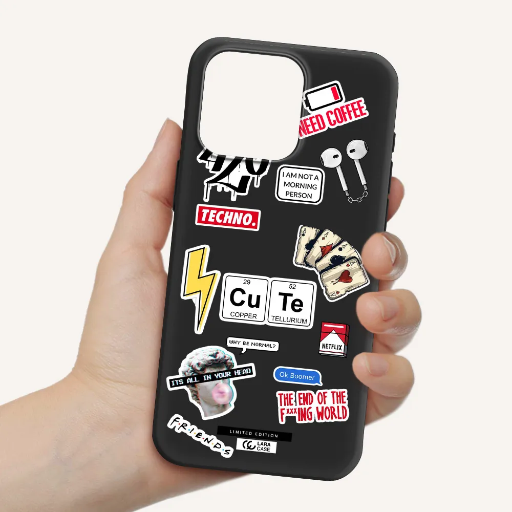 Cute Apple Iphone 15 Pro max Silicone black Case