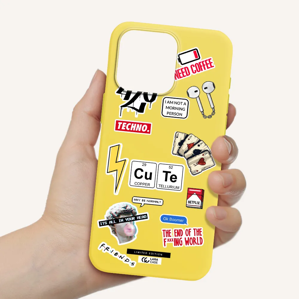 Cute Apple Iphone 15 Pro max Silicone canary yellow Case