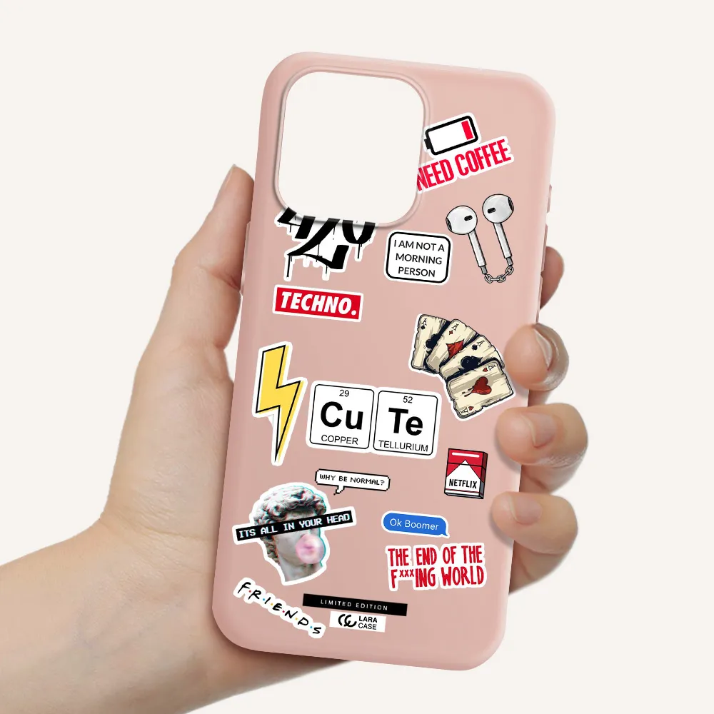 Cute Apple Iphone 15 Pro max Silicone pastel pink Case