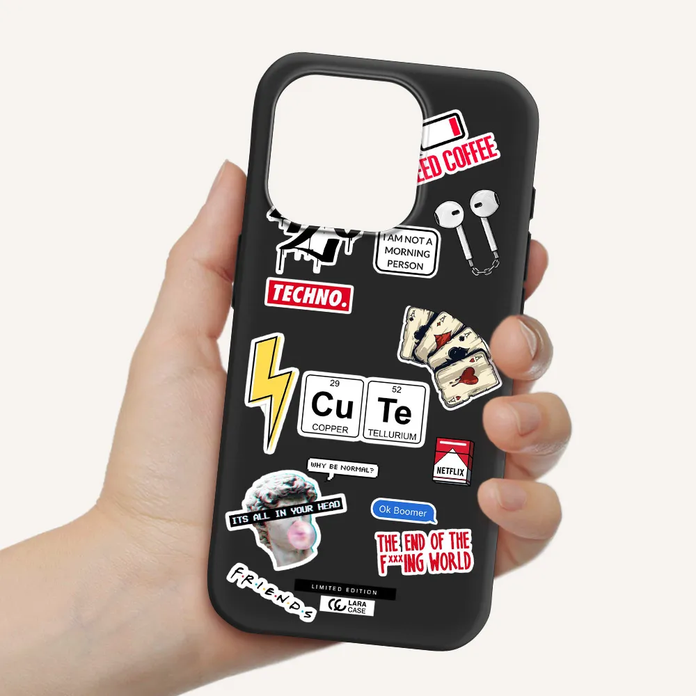 Cute Apple Iphone 15 Pro Silicone Black Case