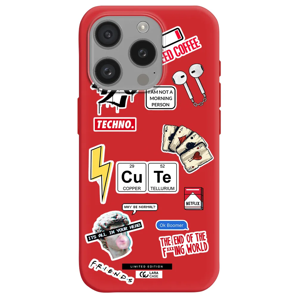 Cute Apple Iphone 15 Pro Silicone Imperial Red Case