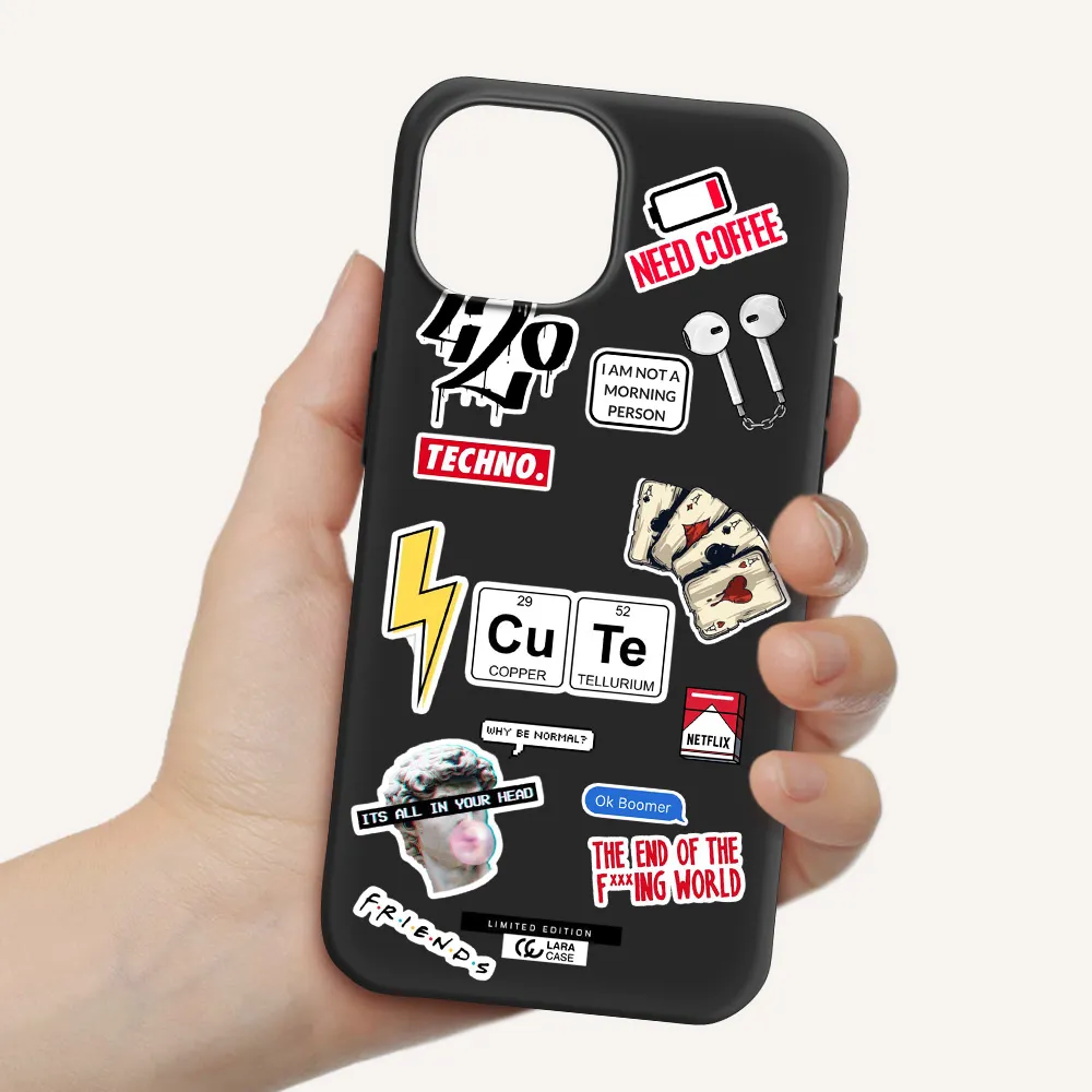 Cute Apple iPhone 15 Silicone black Case