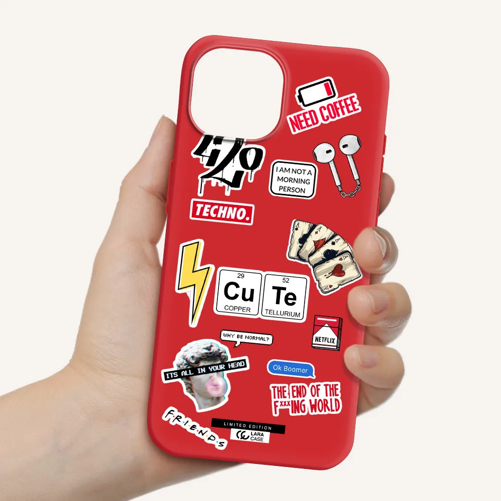 Cute Apple Iphone 15 Silicone Imperial Red Case