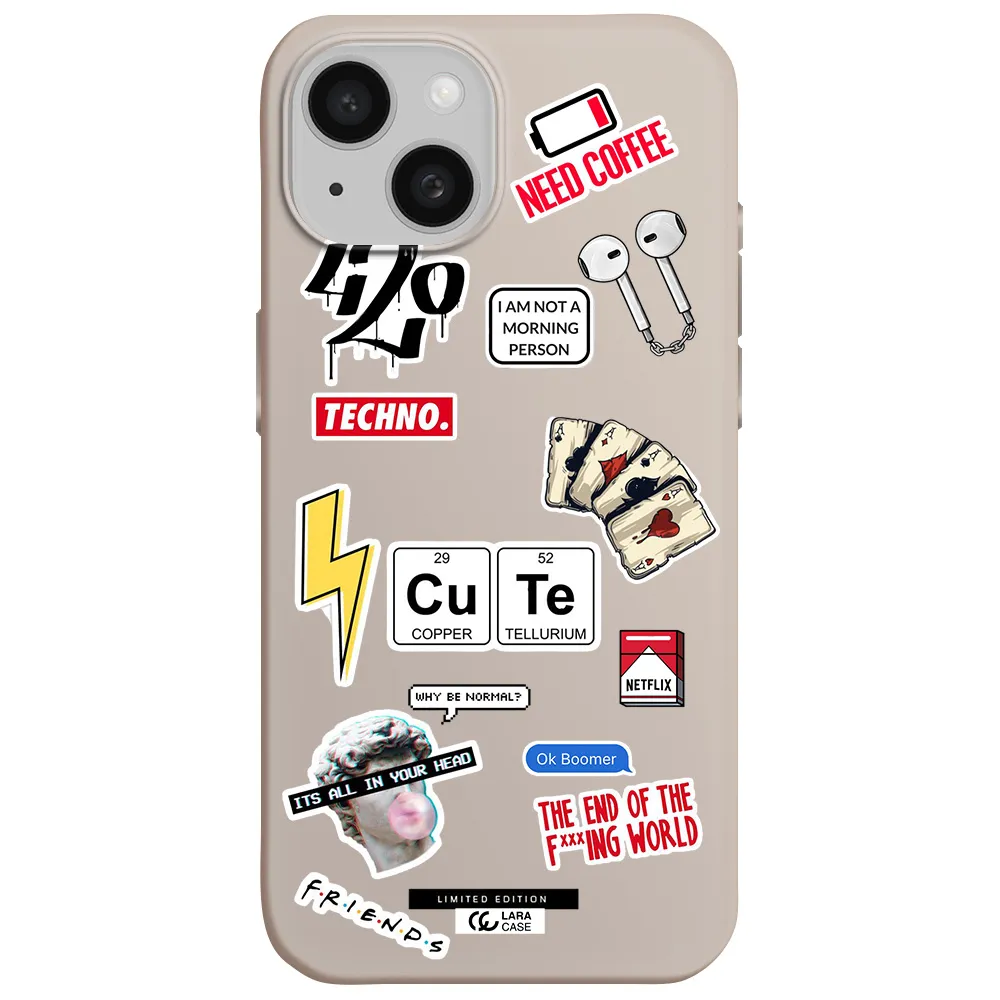 Cute Apple iPhone 15 Silicone Stone Case