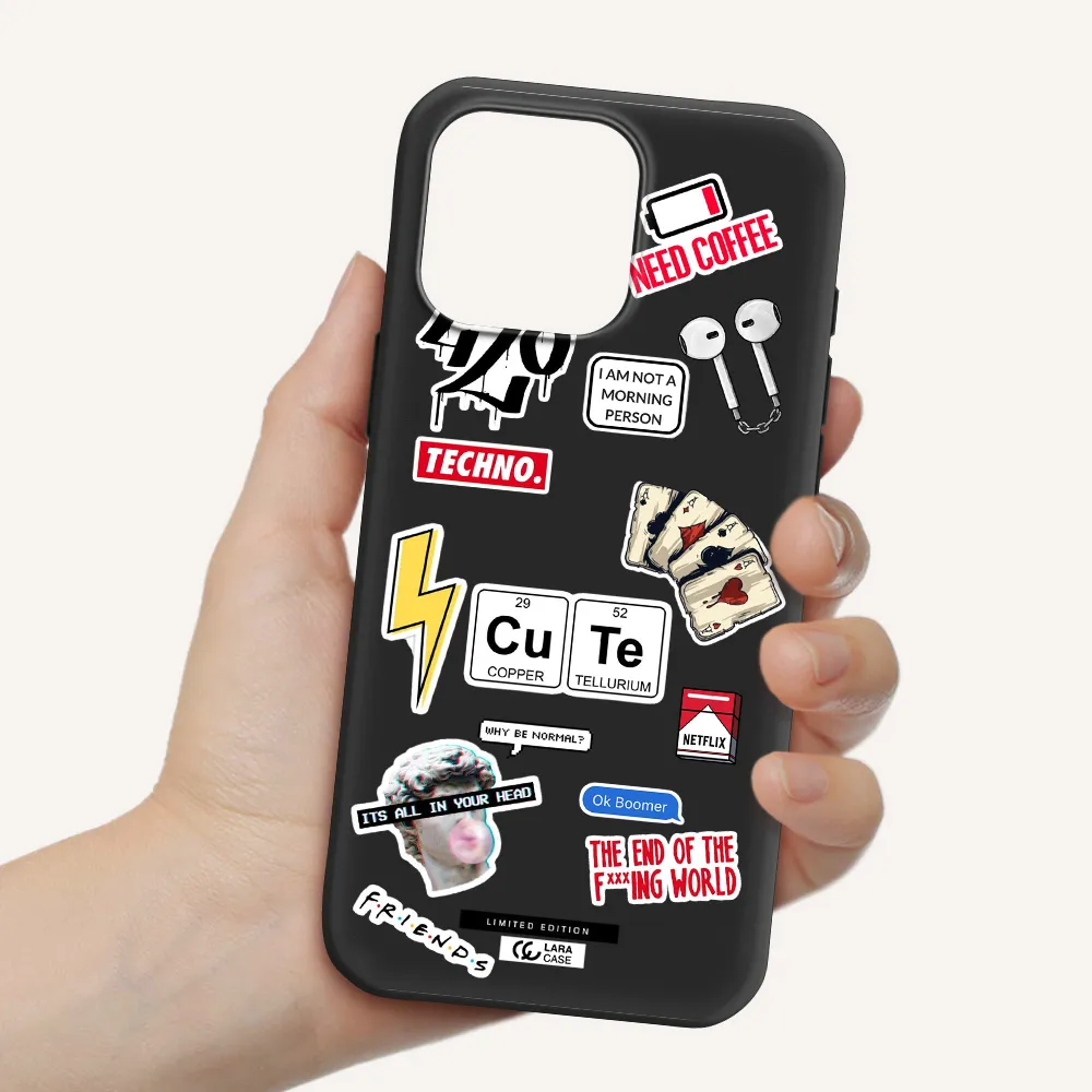 Cute Apple Iphone 16 Pro Max Silicone Black Case