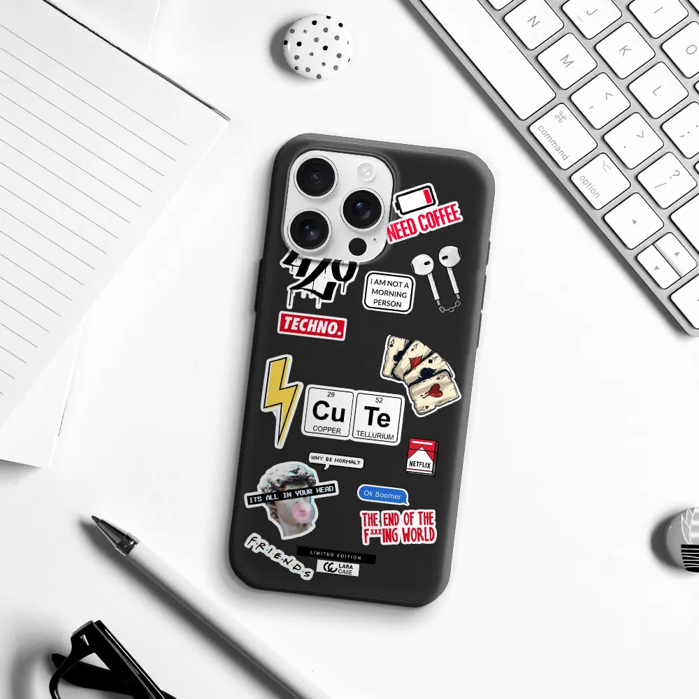 Cute Apple Iphone 16 Pro Max Silicone Black Case
