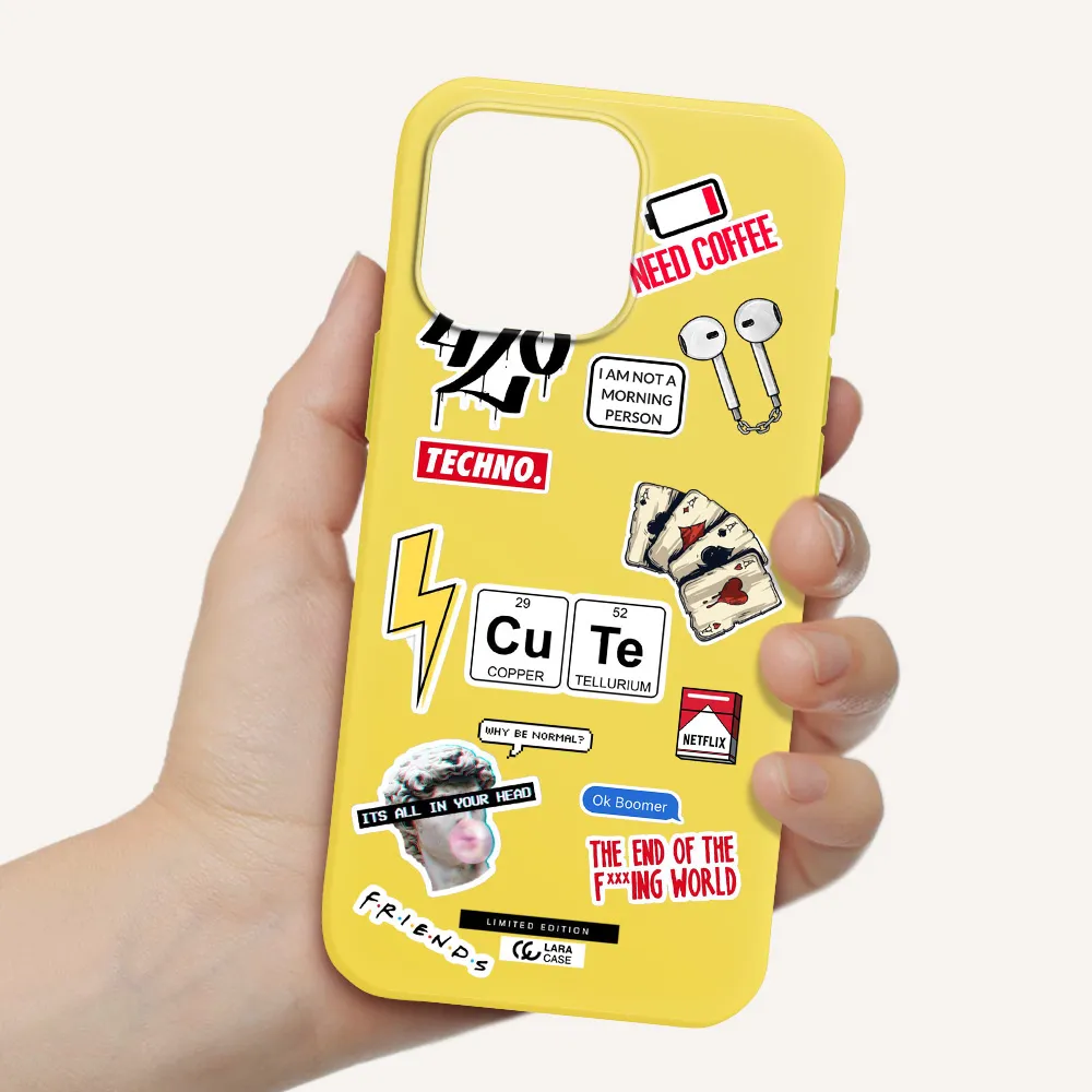 Cute Apple Iphone 16 Pro Max Silicone Canary Yellow Case