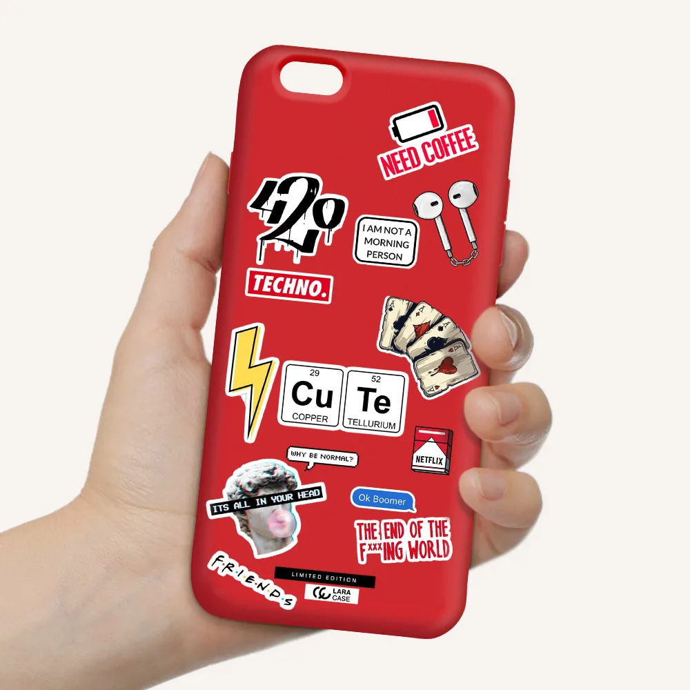 Cute Apple iPhone 6 plus Silicone Imperial Red Case