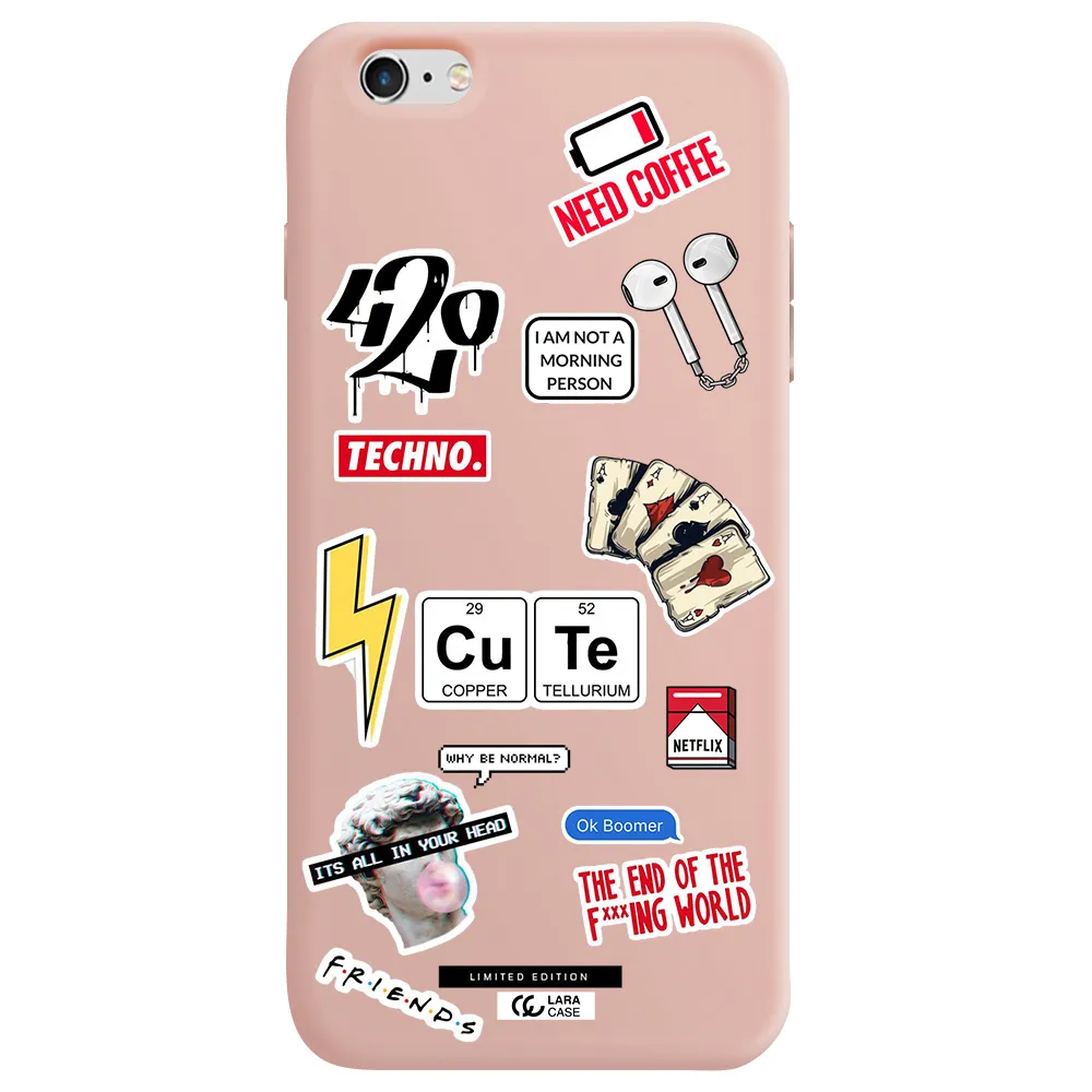 Cute Apple iPhone 6 plus Silicone pastel pink Case