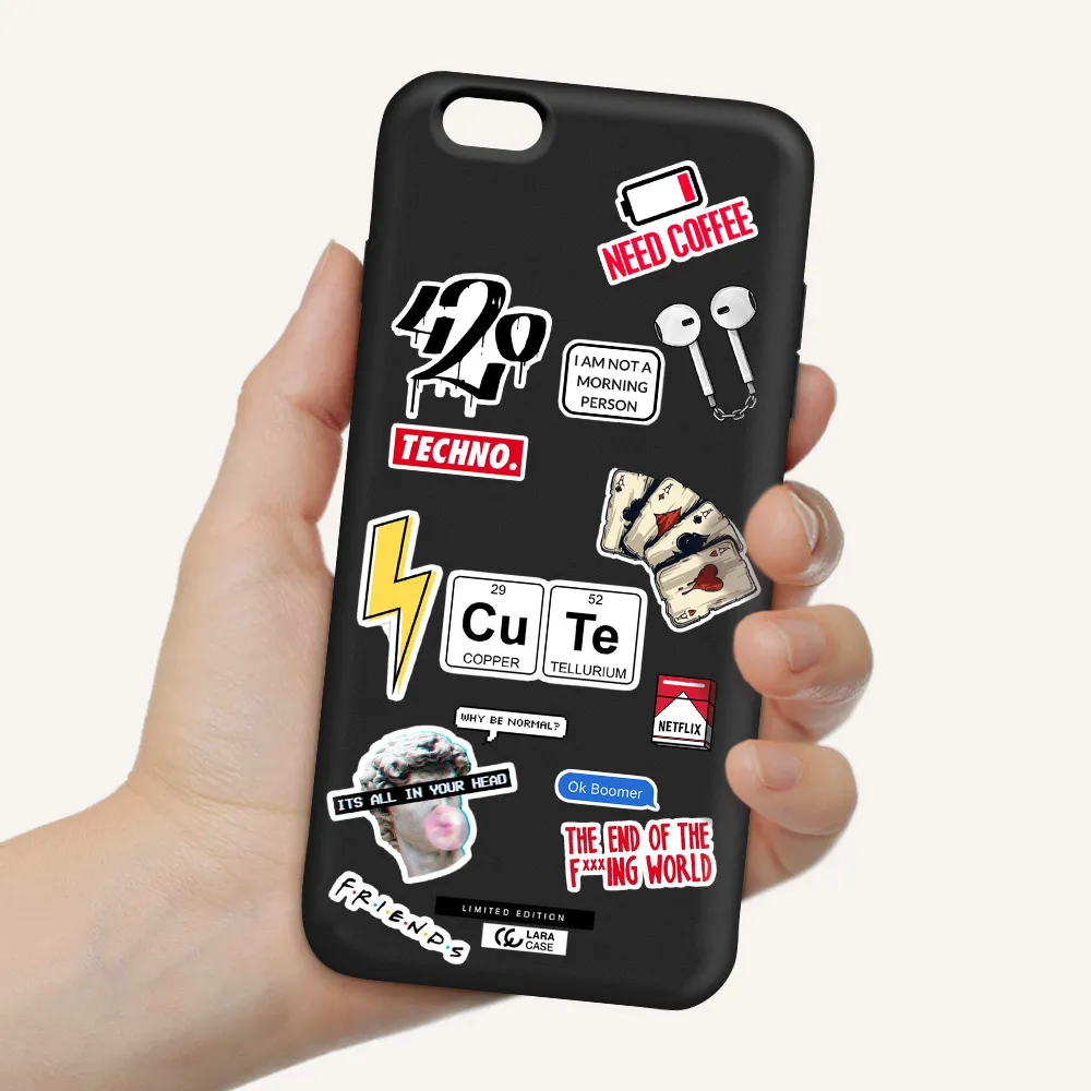 Cute Apple iPhone 6 s plus Silicone black Case