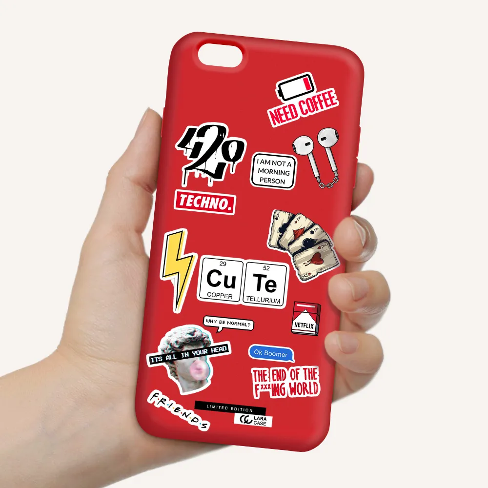 Cute Apple iPhone 6 s plus Silicone Imperial Red Case