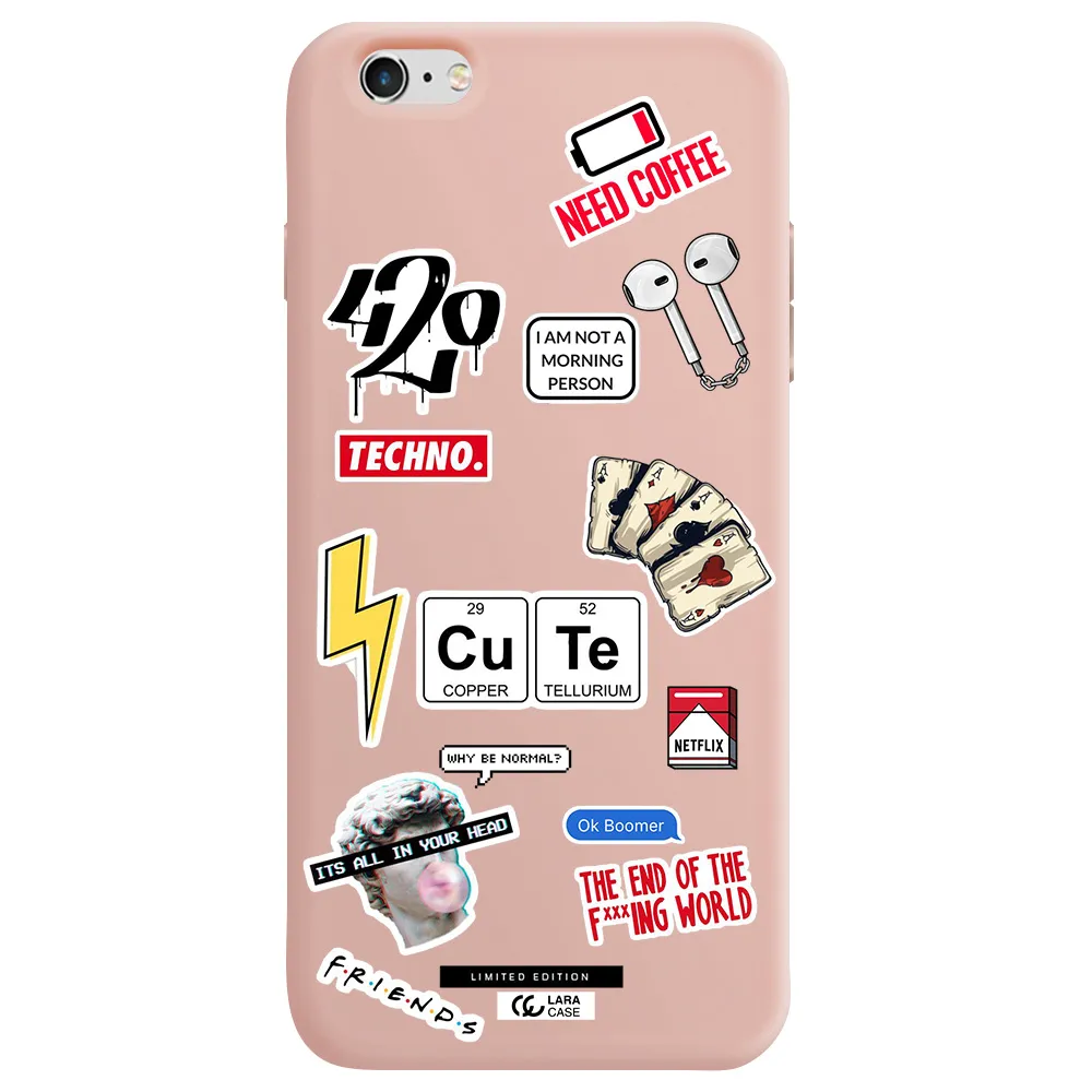 Cute Apple iPhone 6 s plus Silicone pastel pink Case