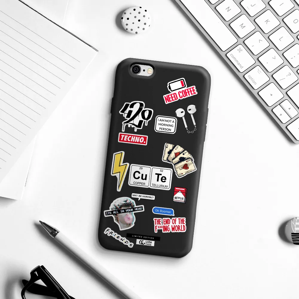 Cute Apple iPhone 6 Silicone black Case
