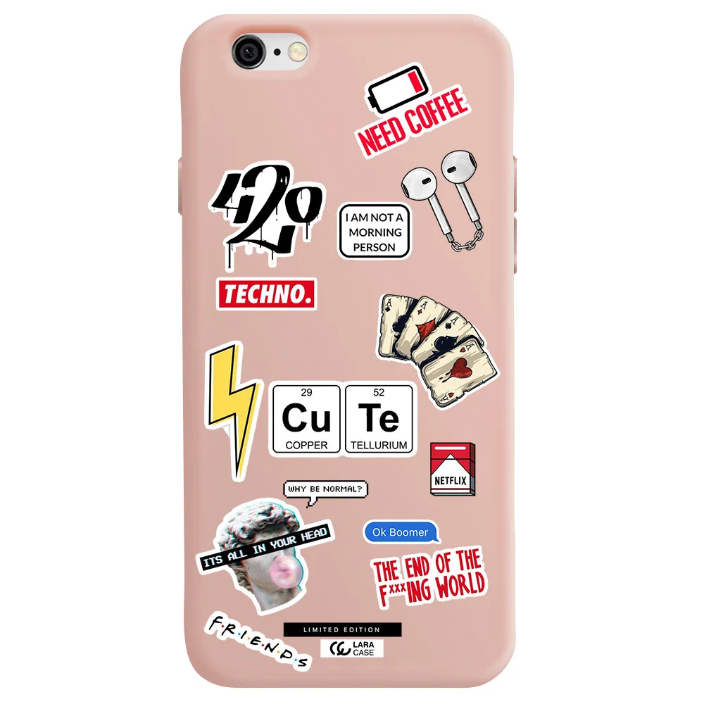 Cute Apple iPhone 6 Silicone pastel pink Case