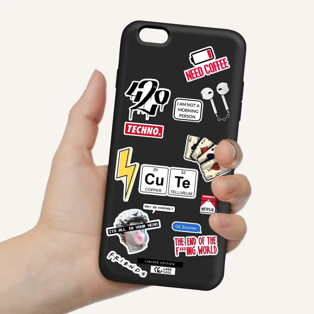 Cute Apple iPhone 6S Silicone black Case